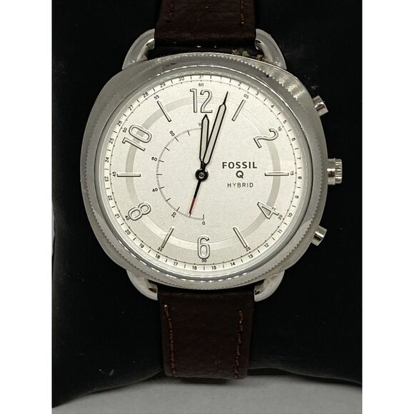 Fossil FTW1202 Women's Brown Leather Silver Analog Dial Hybrid Smartwatch XX768 - Picture 2 of 12